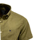 Chemise en coton lin manche courte couleur vert